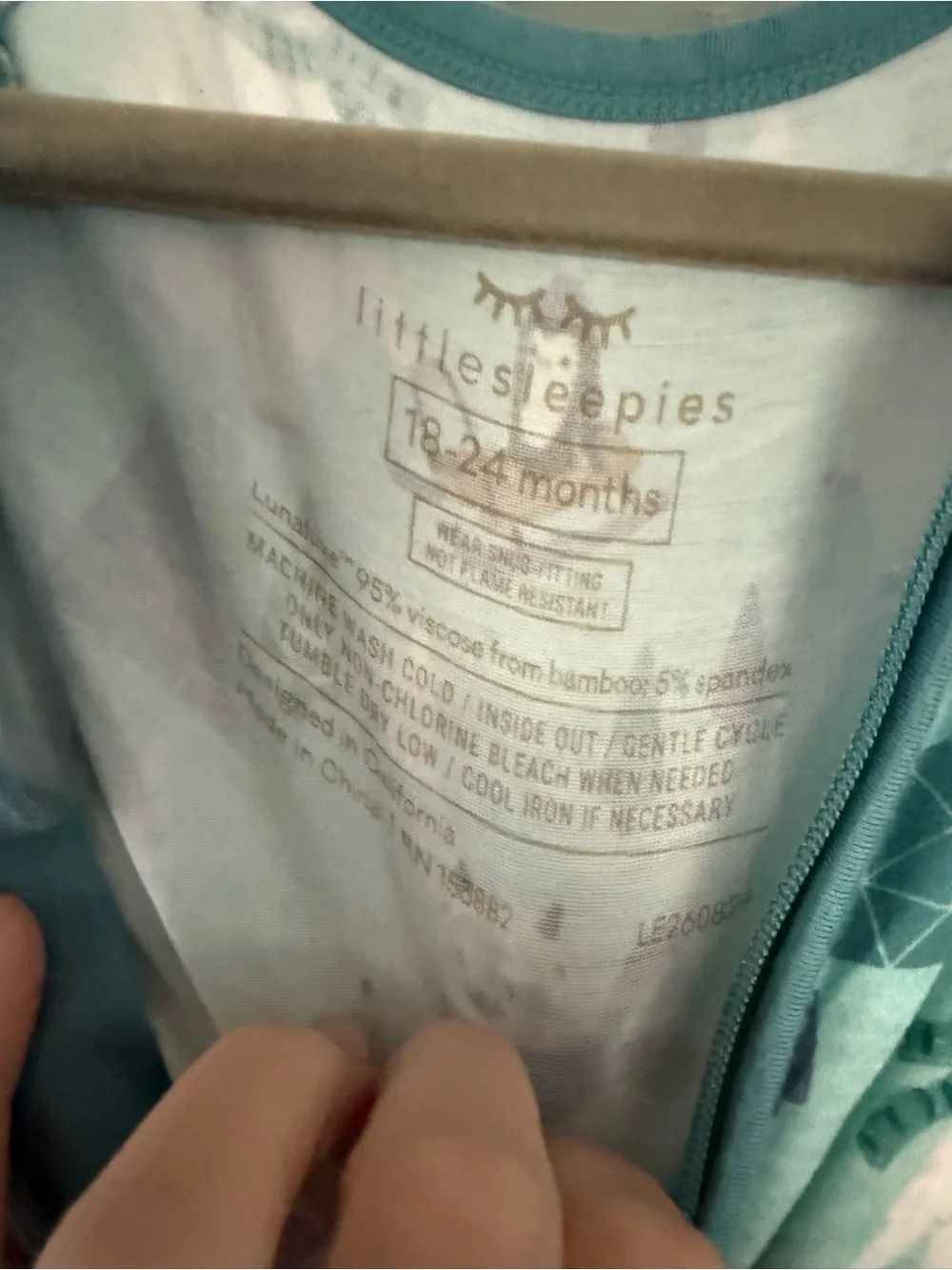 Little Sleepies Teal Arctic Animal Footed One-Piece